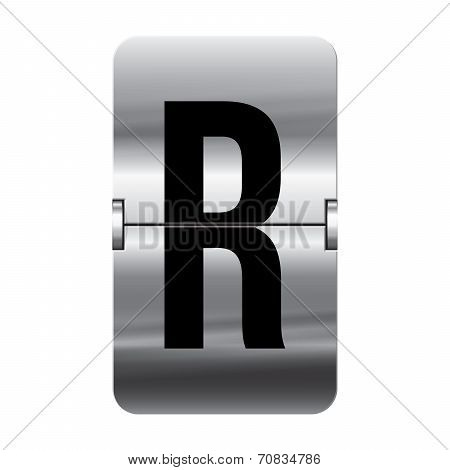 Silver Flipboard Letter - Departure Board - R