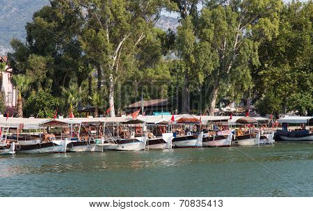 Boats In Dalyan River