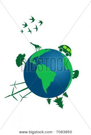 Illustrazione di un concetto ecologico del mondo