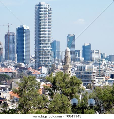 Jaffa Minaret And Skyscrapers 2011
