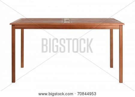 Wooden table isolated on white background
