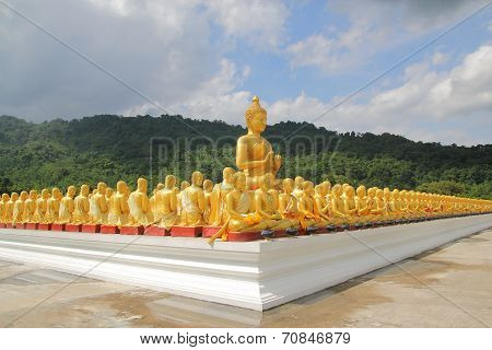 Aligned Statues Of Buddha