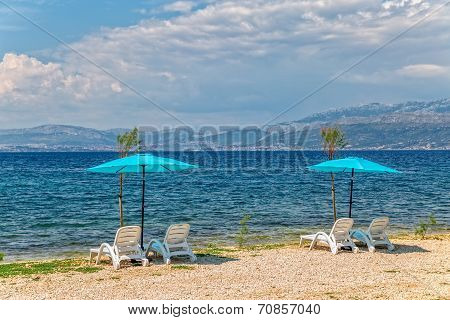 Beach in Supetar on island Brac