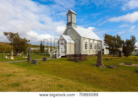 Old Wooden Church In Reykholt