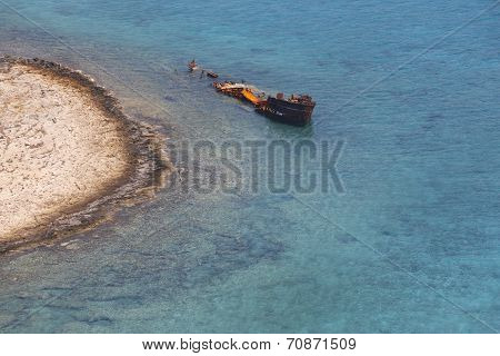 Shipwreck At Imeri Gramvousa Bay. Crete. Greece
