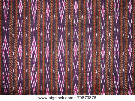 Closeup Pattern Of Thai Handmade Fabric Background