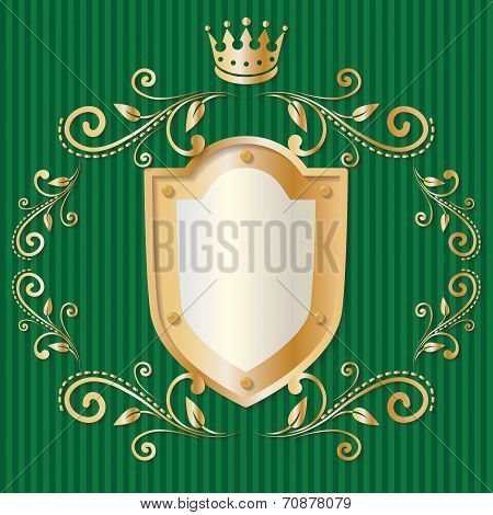 Luxury design elements, vintage royalty frame with crown