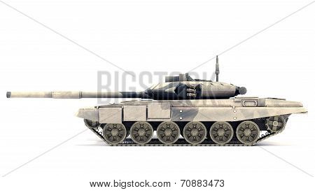 T-90 Main Battle Tank, Isolated On White Background