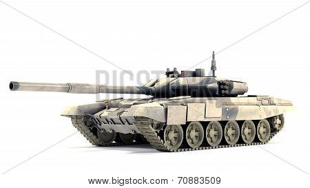 T-90 Main Battle Tank, Isolated On White Background