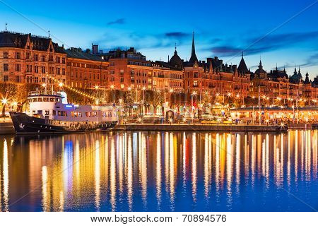 Evening scenery of Stockholm, Sweden