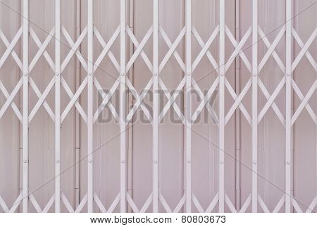 Pink Metal Grille Sliding Door