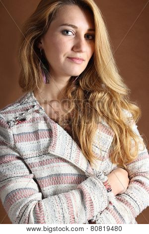 portrait of the young girl of 25 years