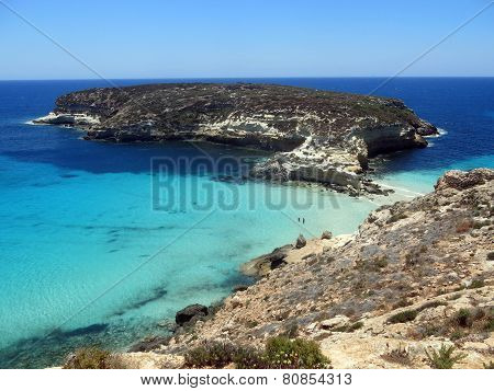 Sea Of The Lampedusa Island In Italy