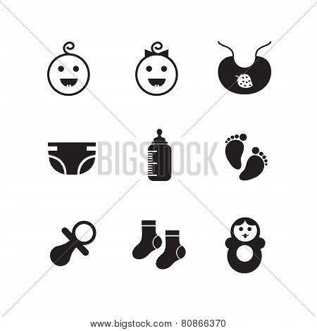 New born baby icons