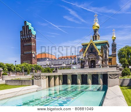 Mathildenhoehe In Darmstadt - Jugendstil - Art Nouveau - Germany - Five Finger Tower And Russian Cha