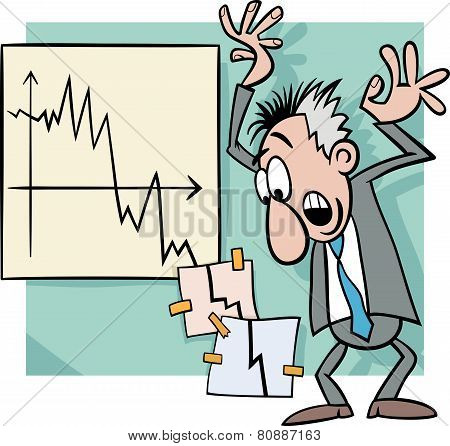 Economic Crisis Cartoon Illustration