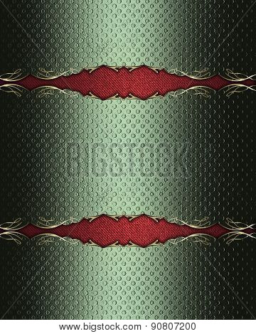 Green Background With Red Notches. Design Template. Design Site
