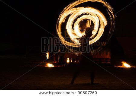 Man Fire Show on the beach