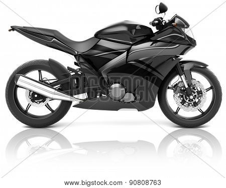 Motorcycle Motorbike Bike Riding Rider Contemporary Black Concept