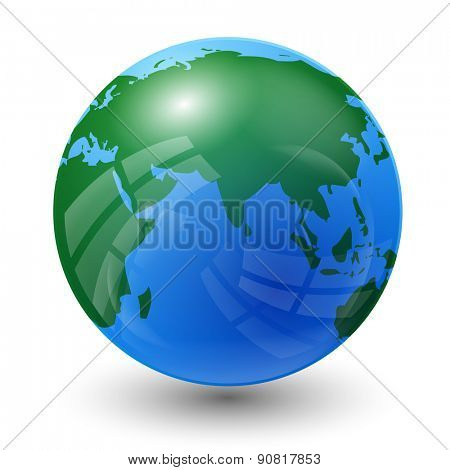 planet earth map - Indian Ocean view