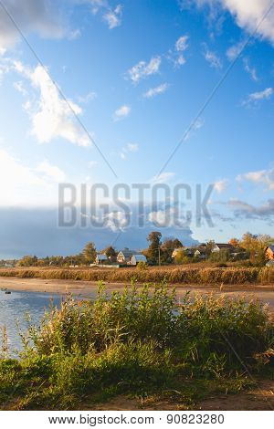 Mellow autumn on river bank