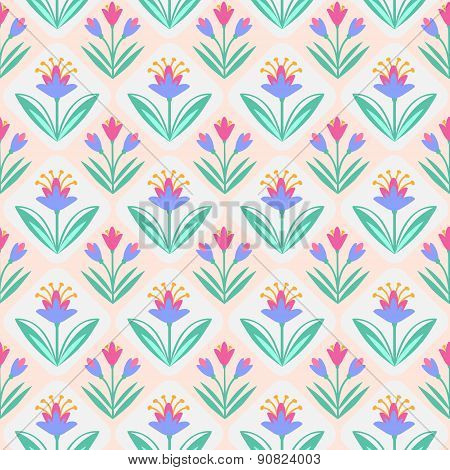 Seamless vector pattern with flowers