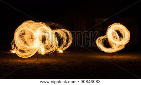 Man Fire Show on the beach