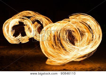 Man Fire Show on the beach