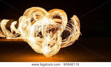 Man Fire Show on the beach