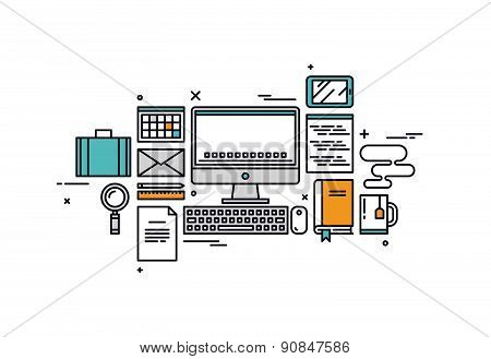 Coding And Programming Line Style Illustration