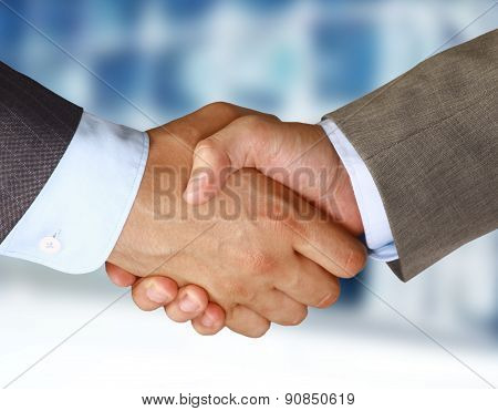 Closeup of a business handshake