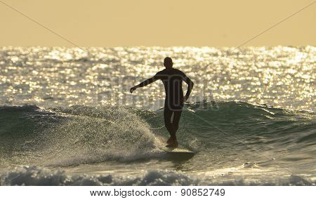 Longboard surfer