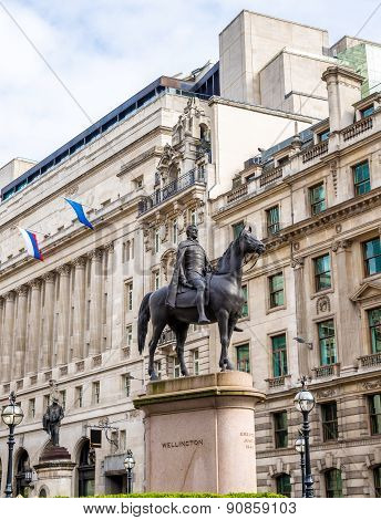 Equestrian Statue Of Wellington In London - England