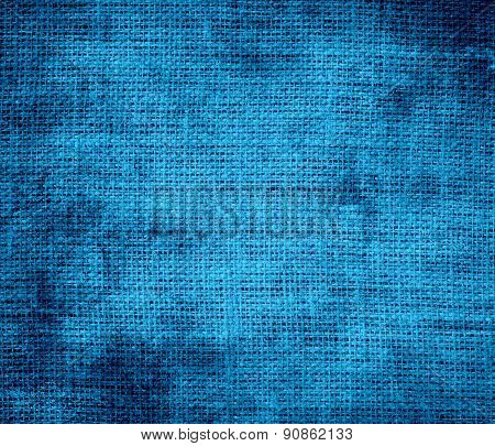 Grunge background of blue (NCS) burlap texture