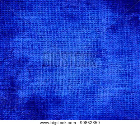 Grunge background of Blue (RYB) burlap texture