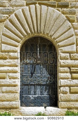 Detail stone staircase in the courtyard of the Swabian castle
