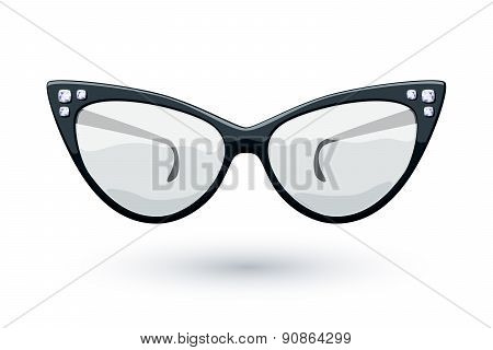 Cat eye black glasses illustration.