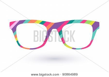 Colorful glasses frame icon simbol.