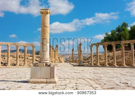 Ancient Jerash Jordan Forum Cardo