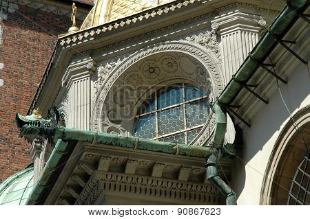 Architectural Details On Wawel Cathedral In Krakow, Poland