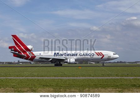 Amsterdam Airport Schiphol - Md-11 Of Martinair Cargo Lands