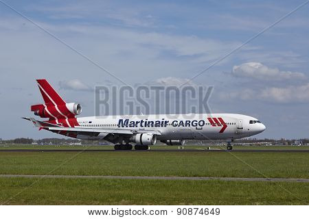 Amsterdam Airport Schiphol - Md-11 Of Martinair Cargo Lands