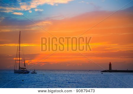 Mallorca port de Andratx sunset in Mallorca at Balearic islands of spain