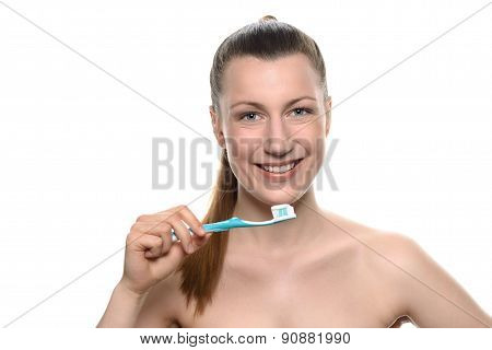 Friendly Woman With A Lovely Healthy Smile
