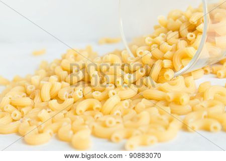 Closeup Of Dry Elbow Macaroni Pasta