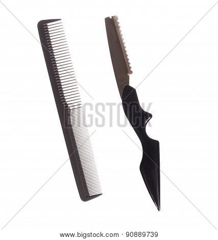Professional Hairdresser Tools Isolated On White - Stock Image