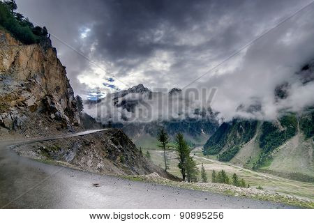 Storm Clouds Over Mountains Of Ladakh, Jammu And Kashmir, India