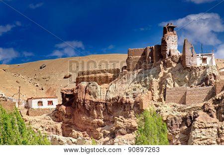 Ruins At Basgo Monastery