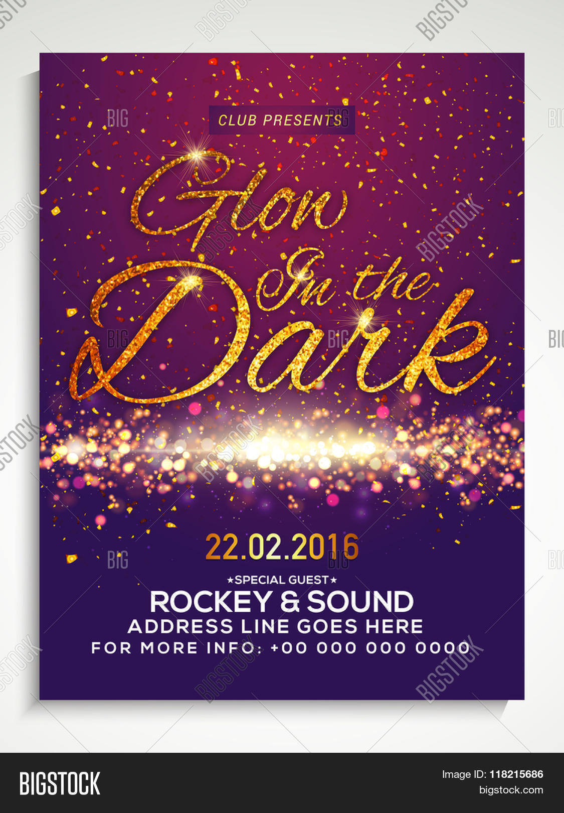 creative party flyer vector photo free trial bigstock glow in the dark party flyer