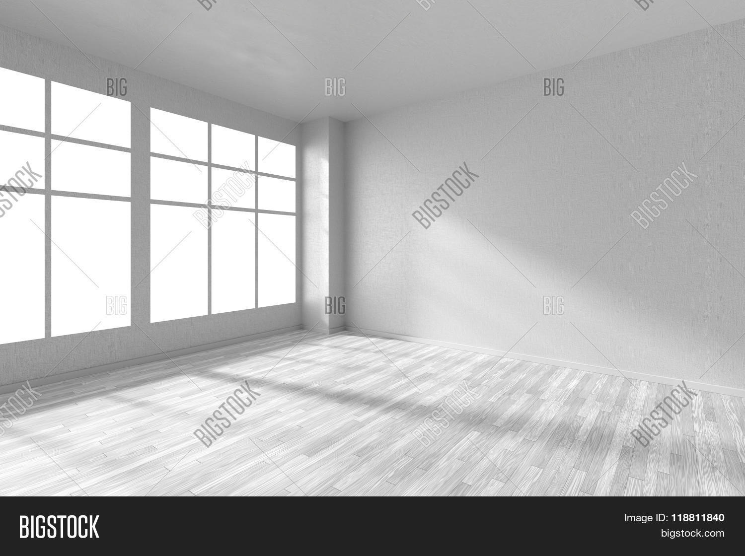 Empty Room With White Parquet Floor Textured Walls And Window Empty Room With White Parquet Floor Textured Walls And Window